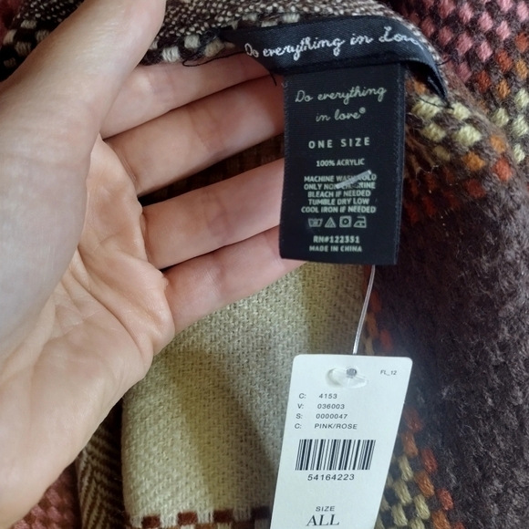 NWT Anthropologie do everything in love plaid poncho sz one size - Picture 5 of 6